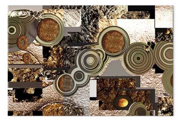 Quadro Astrazione con ornamenti - motivi dorati secondo Klimt