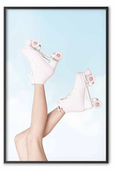 Poster: Pattini a rotelle rosa contro il cielo blu