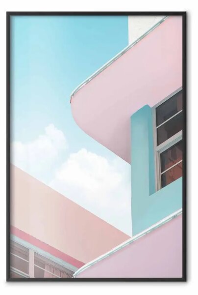 Poster: Edificio in stile Miami Beach - architettura per le vacanze
