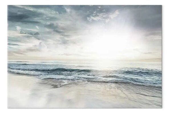 Quadro Bagliori radiali - mare calmo e tramonto