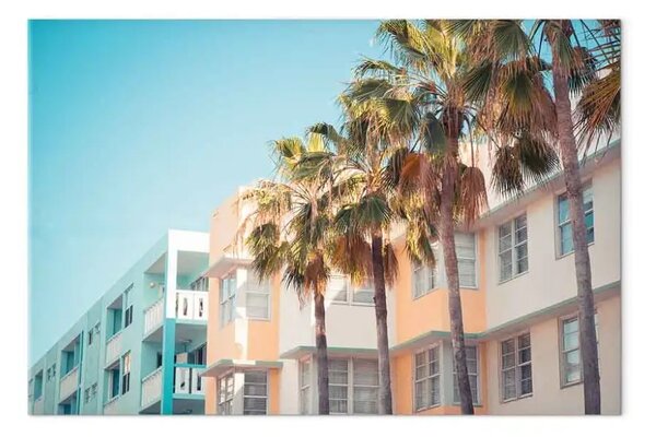 Quadro contemporaneo Miami in estate - palme e architettura costiera della Florida