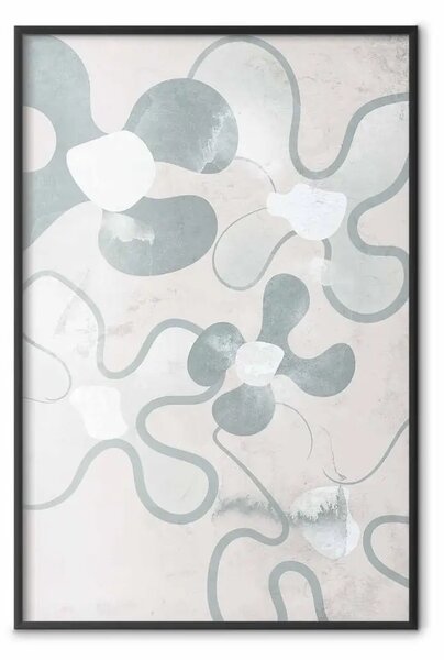Poster: Pennellate - forme e macchie delicate create con l'inchiostro