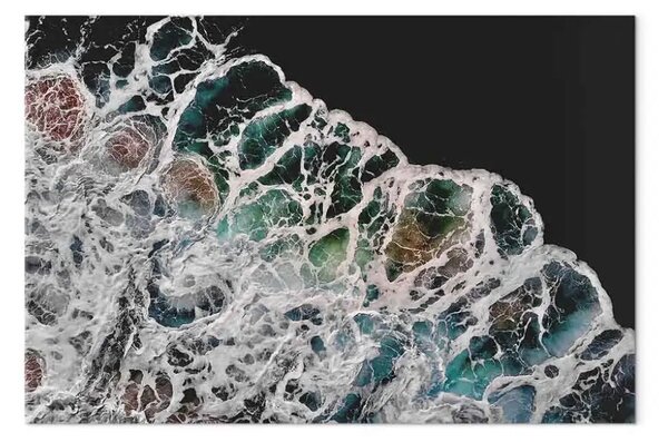 Quadro Astrazione acquatica - onde schiumose colorate di nero