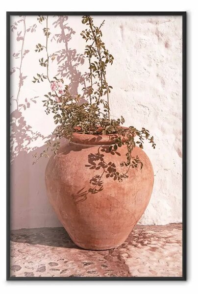 Poster: Fiori in una brocca - pianta che cresce da un vaso di argilla