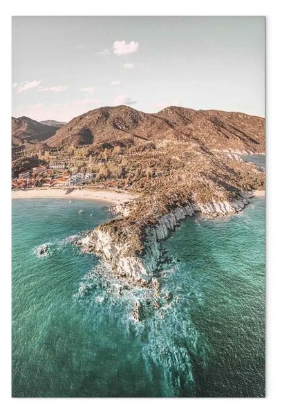 Quadro su tela Costa turchese - panorama estivo con scogli e mare