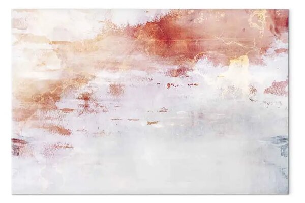 Quadro contemporaneo Flusso di energia - astrazione in sfondo bianco e arancione