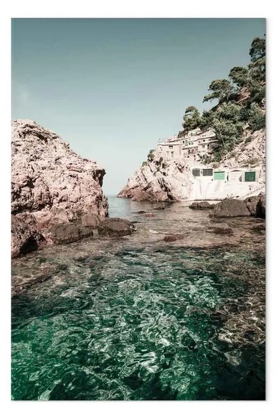 Quadro Case nelle Baleari - paesaggio marino con rocce sullo sfondo