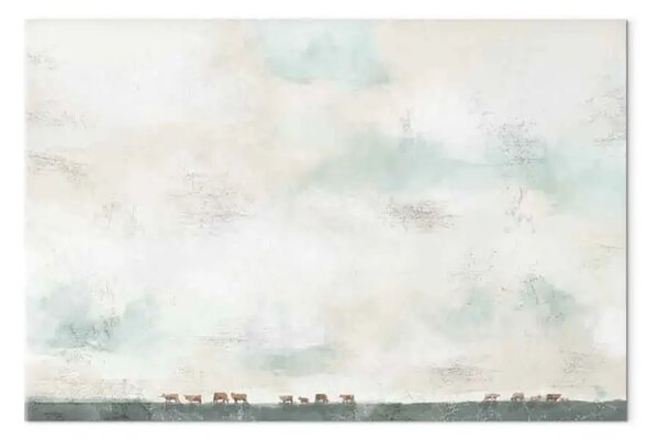 Quadro Vista prateria - astrazione animali cielo