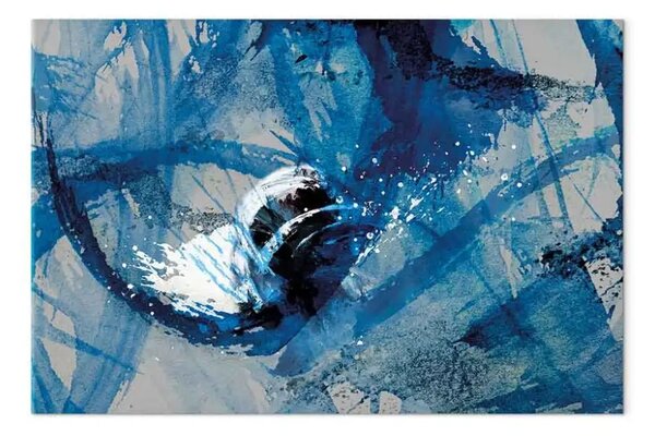 Quadro Dinamica blu - composizione astratta di macchie di colore