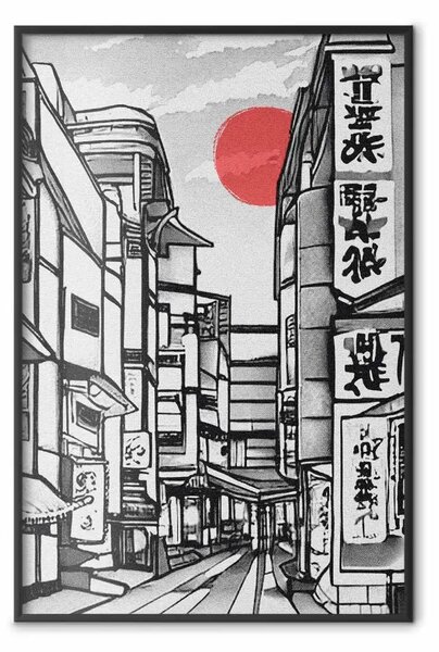 Poster: Strada Giappone - architettura asiatica