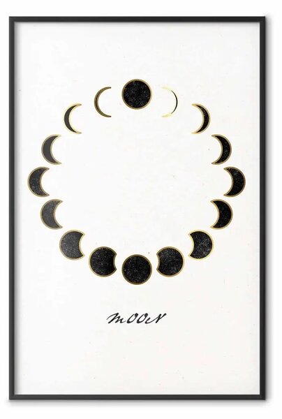 Poster: Fasi della luna - vagabondaggio minimalista del corpo celeste