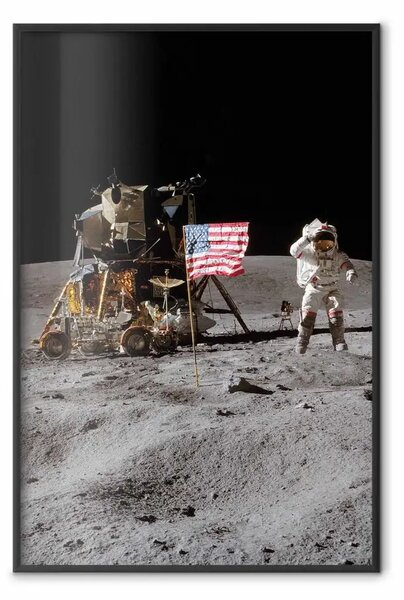 Poster: Atterraggio Luna - astronave astronauta