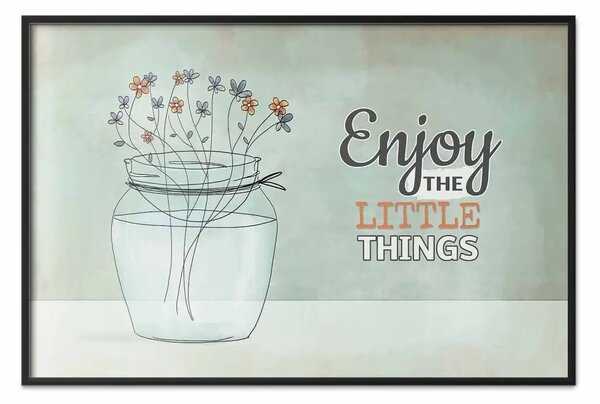 Poster: Fiori in vaso - piante in un vaso e una frase in stile vintage