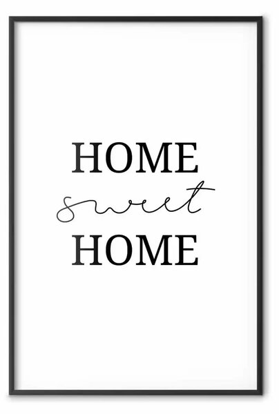 Poster: Sweet home - sentimento minimalista nero su sfondo bianco