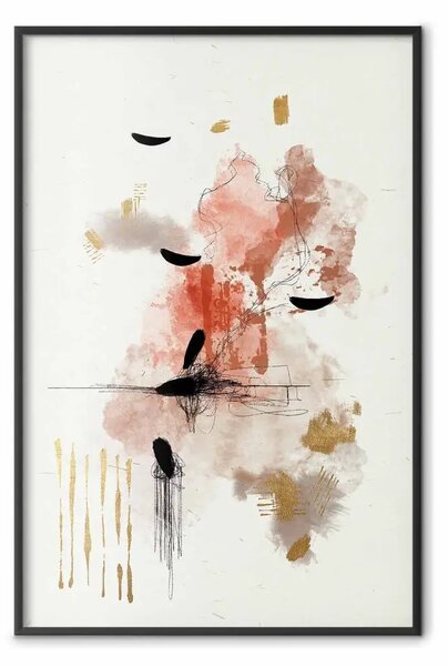 Poster: Astrazione calda - colore oro