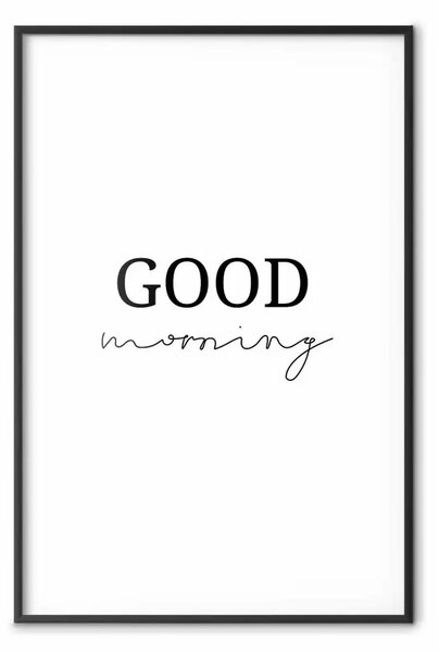 Poster: Buongiorno - sentimento minimalista positivo su sfondo bianco
