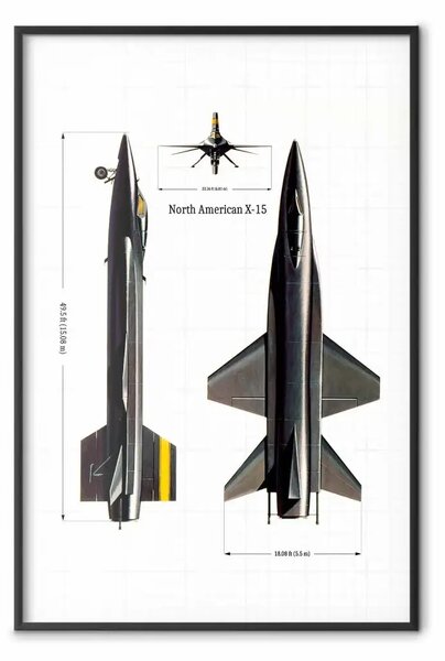 Poster: North American X-15 - aereo a razzo in una proiezione con dimensioni