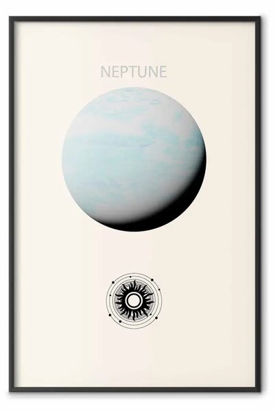 Poster: Nettuno - pianeta gigante gassoso con sistema solare