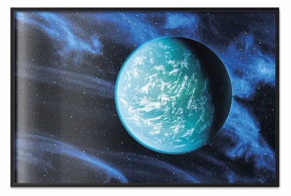 Poster: Pianeta blu - visualizzazione del cosmo in tonalità scure