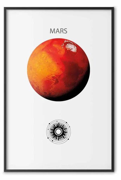 Poster: Pianeta rosso - Marte e composizione astratta con il sistema solare II