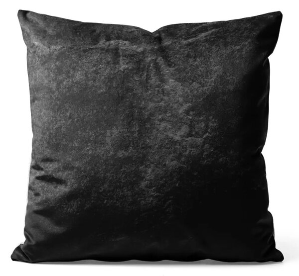 Cuscino in velluto Black gold - motivo che imita la superficie di una lastra di pietra
