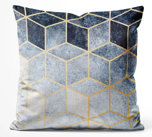 Cuscino in velluto Notte di marmo - motivo geometrico glamour minimalista