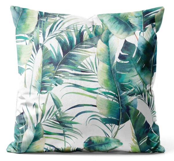Cuscino in velluto Foglie leggere - vegetazione tropicale