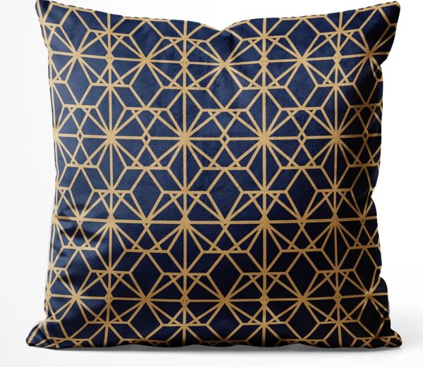 Cuscino in velluto Volta di cristallo - motivo geometrico dorato in stile art déco