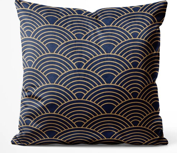 Cuscino in velluto Scaglie d'oro - motivo geometrico in stile orientale