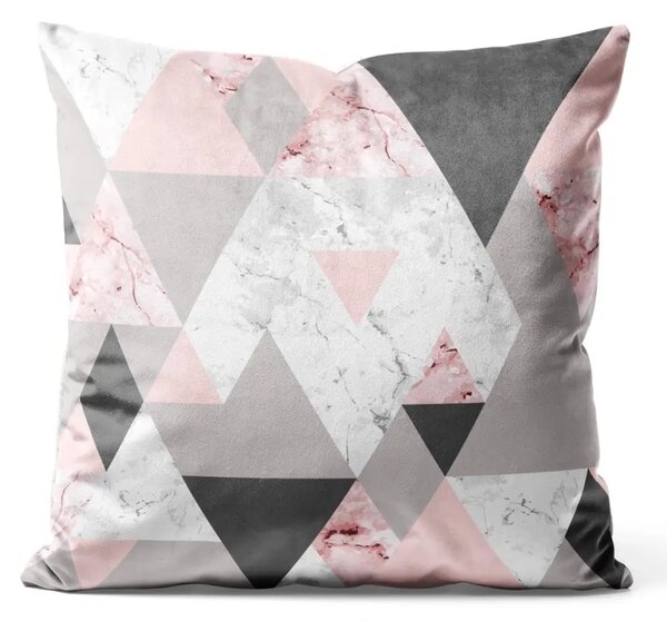 Cuscino in velluto Triangoli polvere - minimalista rosa