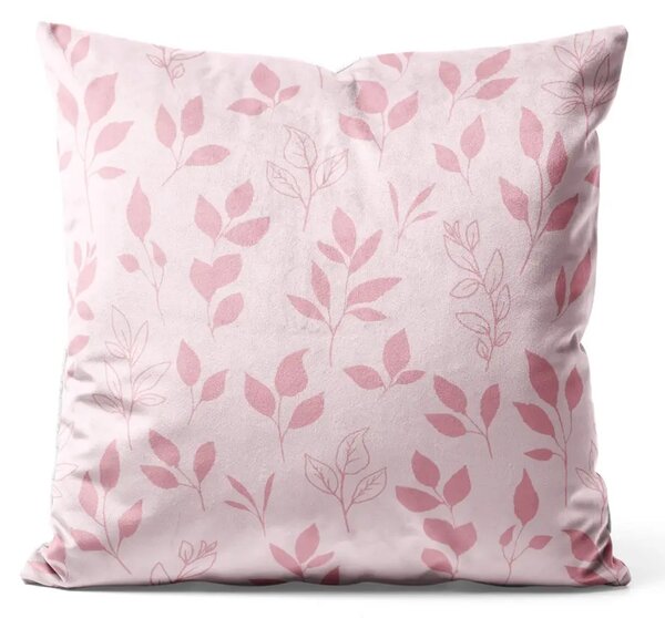 Cuscino in velluto Rami di magnolia - disegno minimalista nei toni del rosa scuro