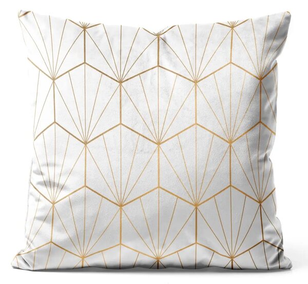 Cuscino in velluto Simmetria di esagoni - composizione geometrica astratta art déco
