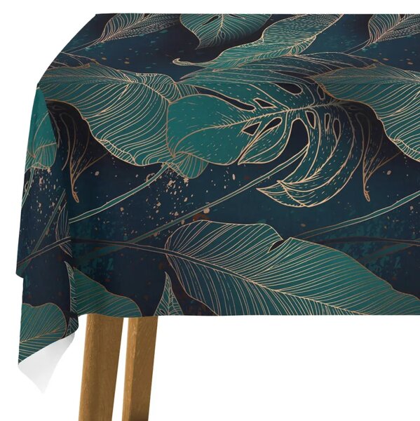 Tovaglie da tavolo Oro botanico - composizione botanica con foglie di monstera