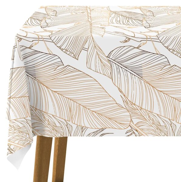 Tovaglie da tavolo Foglie Art Nouveau - motivo floreale minimalista in oro