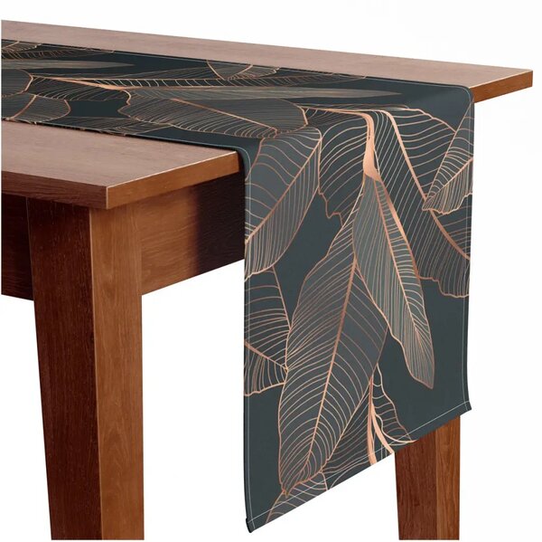 Runner tavolo Ficus cioccolato - botanica marrone