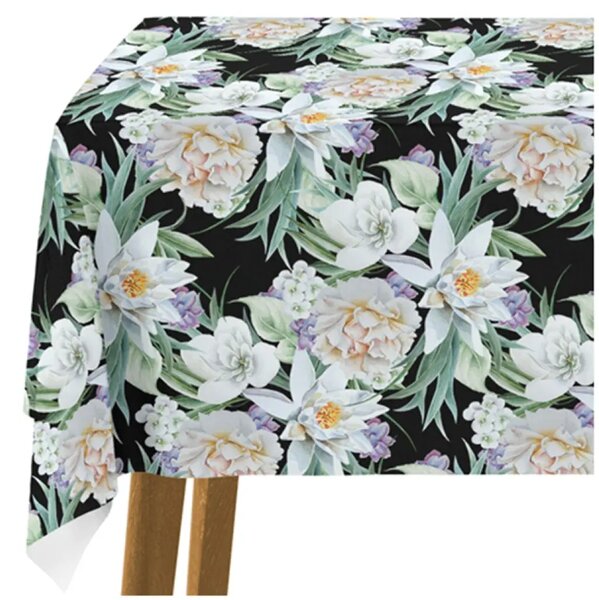 Tovaglie da tavolo Nenufari e peonie - elegante composizione floreale in stile vintage