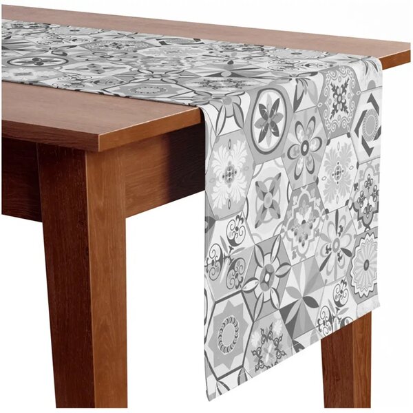 Runner tavolo Esagoni orientali - motivo ispirato alla ceramica in stile patchwork