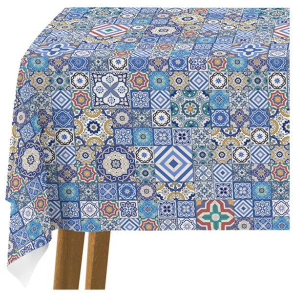 Tovaglie da tavolo Combinazioni blu - motivo ispirato alla ceramica patchwork