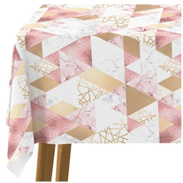 Tovaglie da tavolo Patchwork geometrico - triangolo marmo, oro