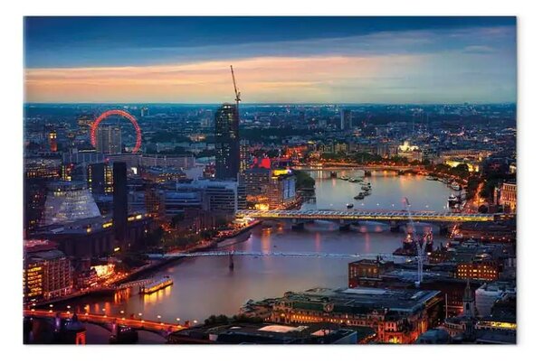 Quadro Londra di notte - vista panoramica della capitale inglese