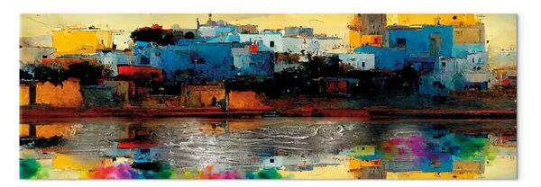 Quadro contemporaneo Kafsa, Tunisia - città astratta e colorata in riva al mare
