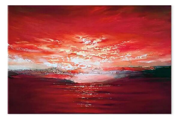 Quadro moderno Tramonto sul mare - paesaggio astratto dipinto