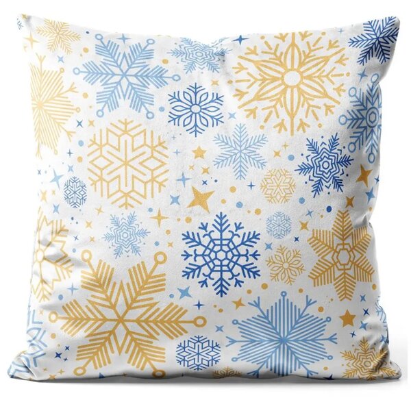 Cuscino in velluto Christmas composition - stars, dots and twigs on a light background