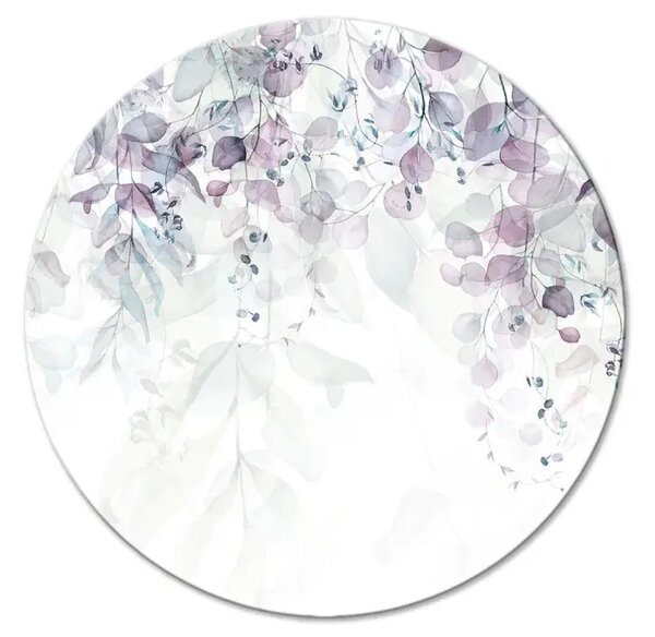 Quadro rotondo Melanzane - foglie viola trasparenti