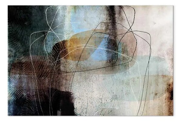Quadro contemporaneo Astrazione colorata - linee e macchie tenue