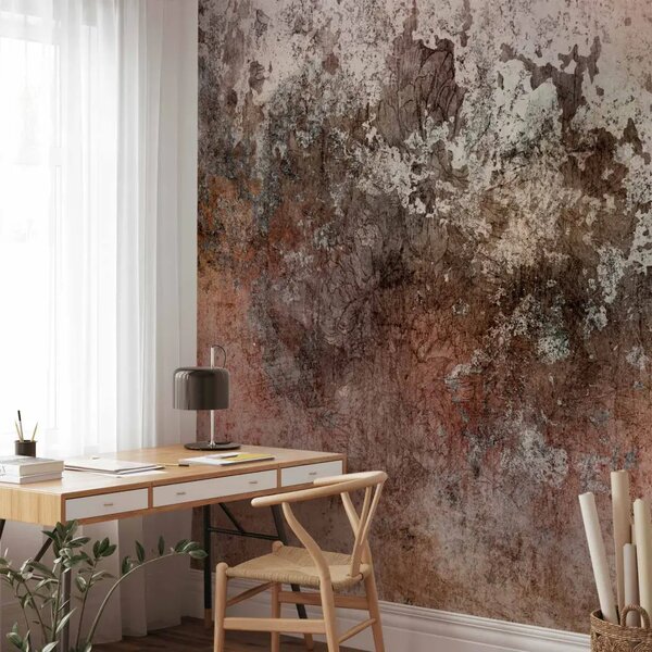 Carta da parati moderna Texture astratta - composizione tenue nei toni del beige e del grigio