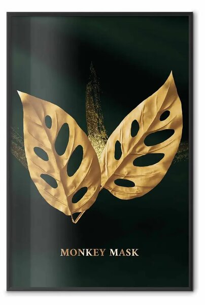 Poster: Monstera scimmia in oro - maestose foglie di una pianta perforata