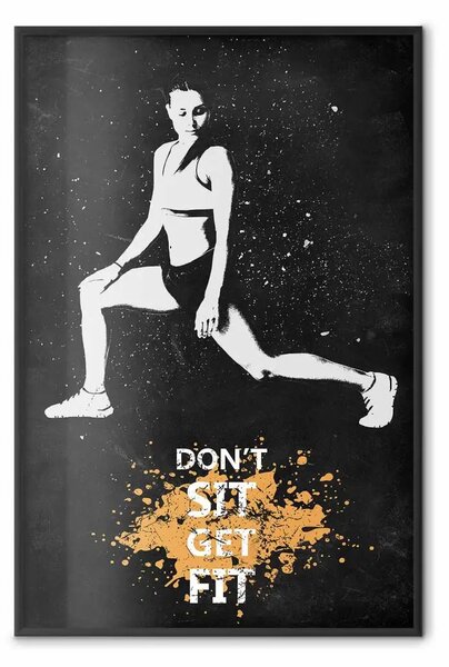 Poster: Ragazza in abbigliamento sportivo - slogan motivazionale