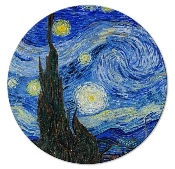 Quadro rotondo Notte stellata, Vincent van Gogh - cielo scuro su una città