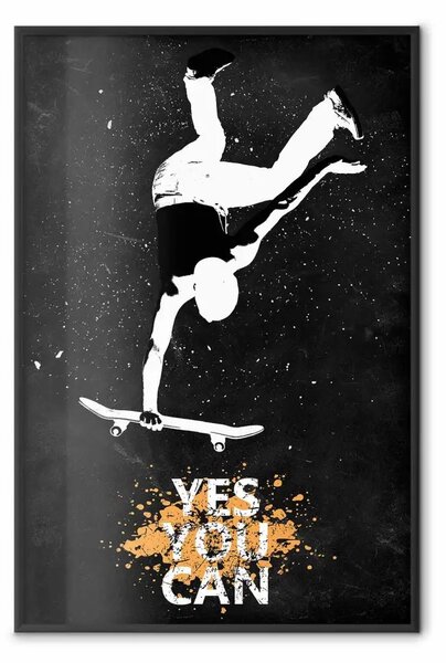 Poster: Vecchio sullo skateboard - ragazzo che salta sulla tavola
